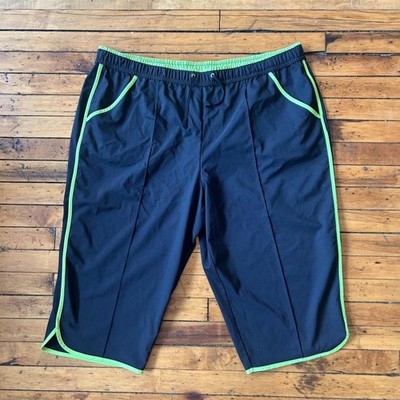Made For Life Black Green Trim Athletic Board Shorts Bermudas Plus 3X