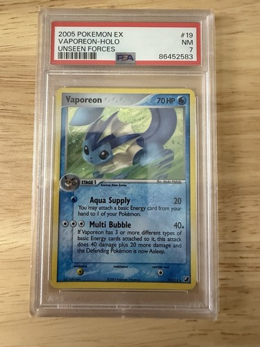 Vaporeon 19/115 Unseen Forces Holo Psa 7