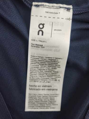 On Cloud Core-T Navy Workout T Shirt Men's Size Large New - Picture 9 of 11