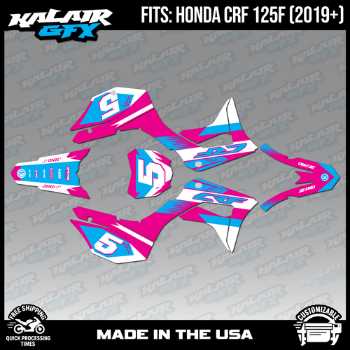 Graphics Kit for Honda CRF125F (2019-2024) CRF 125F Turbo Series -Pink - 第 1/4 張圖片