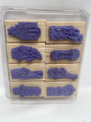 Stampin Up Little Hellos Rubber Stamps Set of 8 Friend Love Miss Thank You Heart - Picture 2 of 2
