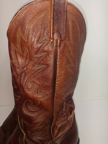 DAN POST EL-PASO Mens USA 9D Brown Leather Western Cowboy Boots 16781 - Picture 2 of 12