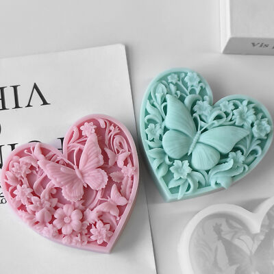 DIY Love butterfly Silicone Candle Mold Soap Chocolates Resinous Making Mold