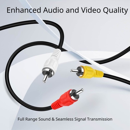 3 Cinch AV-Kabel - 25 Fuß Audio Video Cinch Kabel - 3 Cinch Kabel Stecker auf Stecker - Bild 2 von 6