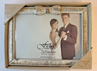 Fetco Silver 5"x7" Photo  Frame with Bow Perfect for Prom, Wedding, First Baby