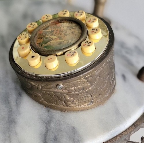 French Brass & Marble Telephone Table - Picture 3 of 6