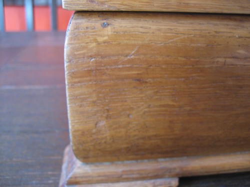 Prächtige antike Kiste Schatulle Holz Eichenholz Reiter Pferd für Medaillen - Bild 2 von 6