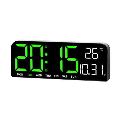 Digital LED Large Display Wall Desk Alarm Clock With Calendar Temperature Date - Picture 15 of 19