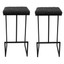 leisuremod quincy quilted stitched leather bar stools set of 2 in charcoal black
