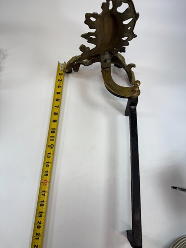 Juego de 2 chimeneas de latón vintage de latón New York Sheffield Andirons 8L - Imagen 10 de 12