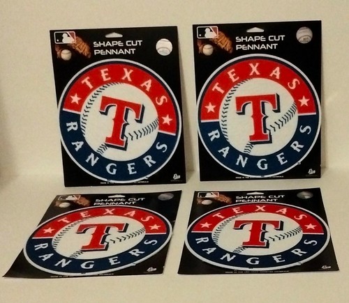 Confezione da 4 pennant Texas Rangers MLB taglio a forma di feltro diametro 8" Rico Industries - Foto 2 di 7