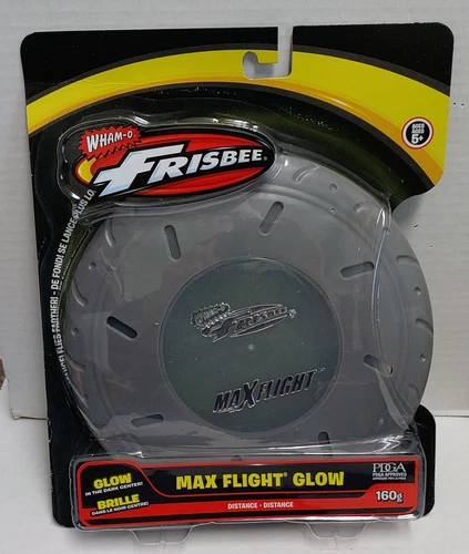 Wham-O Max Flight Glow Frisbee Disc Grey Brand New