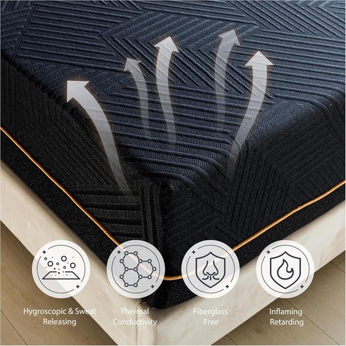 Cooling Copper Memory Foam Mattress, Fiberglass-Free, 14 Inch Firm - Picture 6 of 48