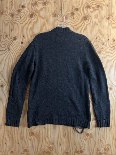 RARE Diesel Distressed Knit Alpaca Sweater Men’s M Black Avant Garde Jumper Vtg - Picture 8 of 13