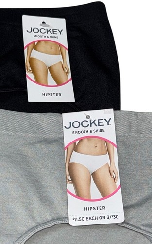 JOCKEY Womens 2-Pair Hipster SMOOTH SHINE Underwear Panties Nylon Blend Size 6/M - Picture 2 of 4