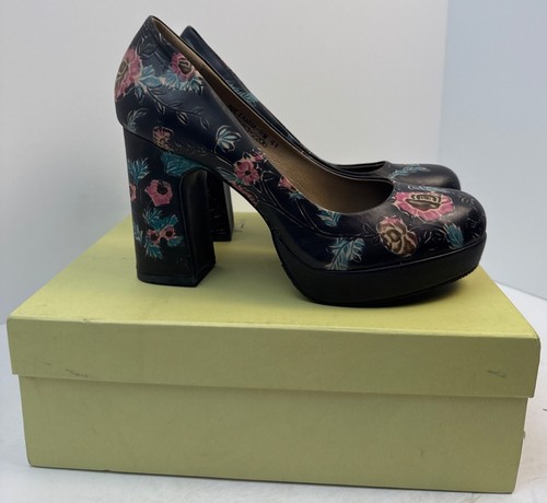 L'Artiste by Spring Step Women's Handpainted Block Heels Julianna Size 41 US 9.5 - Picture 2 of 11