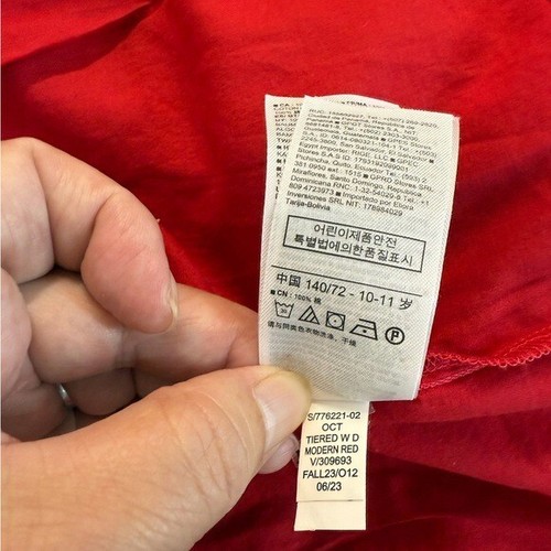 GAP Kid’s NWT Size Large (10) Red Tiered Dress - Picture 6 of 8