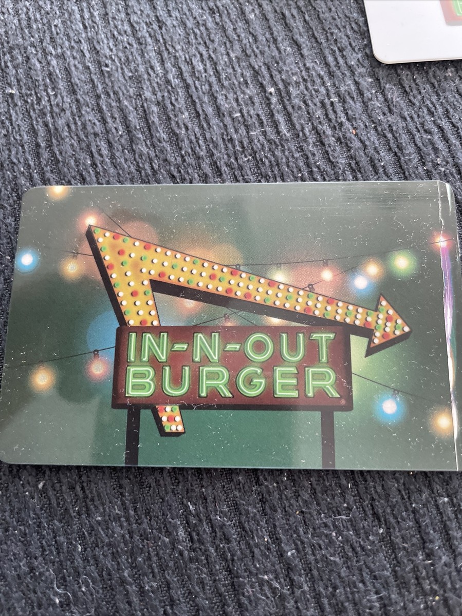 IN-N-OUT BURGER Used Gift Card No Value Used No Value | eBay