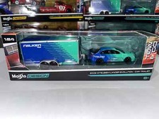 Maisto Design Tow & Go 2008 Mitsubishi Lancer Evolution / Falken Car Trailer