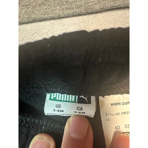 Puma Infant Tracksuit Set Hoodie & Pants Logo Gray Black 3-6M - Picture 6 of 8