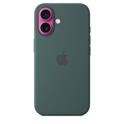 COVER CUSTODIA SILICONE CASE COLORATA MAGSAFE IPHONE 16 LAKE GREEN VERDE LAGO - Foto 3 di 4
