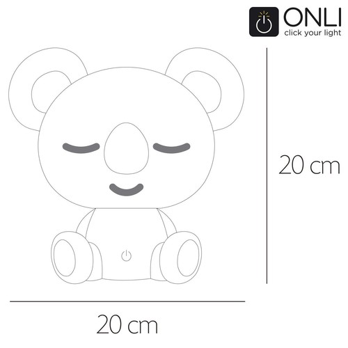 Koala Luz de Noche Niños Bebé Ambiente Lámpara LED Regulable Bunny Gris NUEVO - Imagen 4 de 4