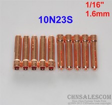 10 pcs 10N23S Short Collets for Tig Welding Torch WP-17 WP-18 WP-26 1.6mm 1/16"