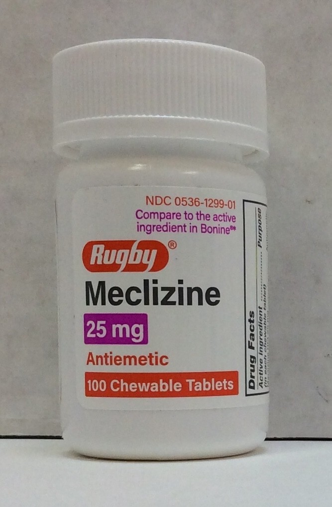 Meclizine 25mg Anti Nausea Vertigo Travel Sickness 300 Chewable Tablets