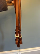 NWT Bobby’s English Tack Flat Curb Rein Chestnut Leather Full 56”