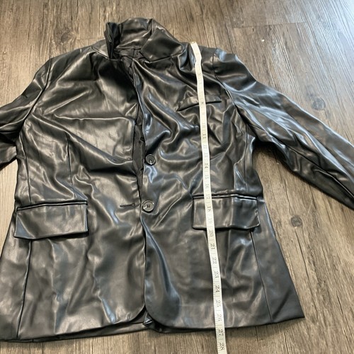 Love Tree Women’s Black Faux Leather Coat Jacket. L - Picture 3 of 11