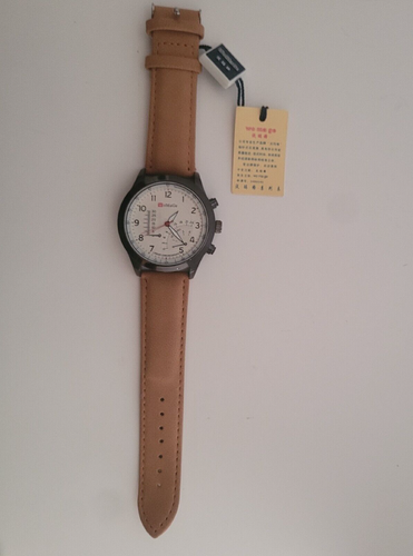 Rare Linear Chronograph Brown Leather Strap - Picture 2 of 4