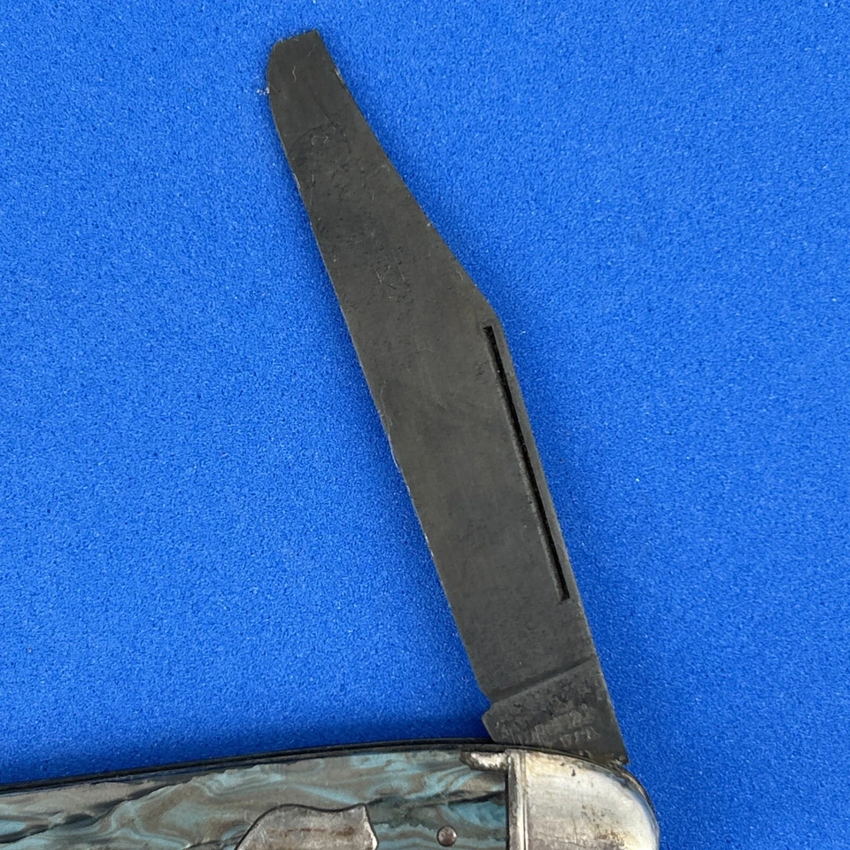 Винтажный Imperial Prov США карманный нож - длинный ручка нож зеленый / синий - Изображение 4 из 4