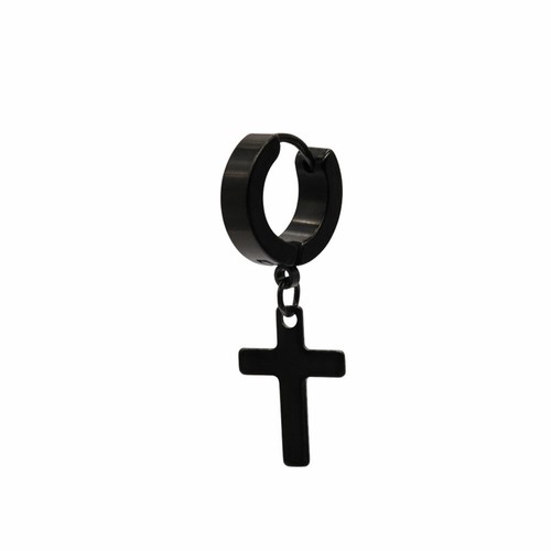 1 Pair Cross Earrings Pendant Ear Stud Round Gift Circle Stainless Steel Mens - Picture 13 of 13