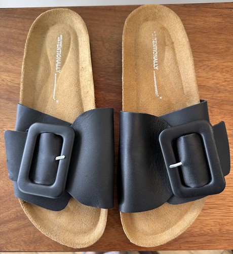 Pantoletten "Intentionally" Leder Wildleder Korksohle 39 - Bild 1 von 4