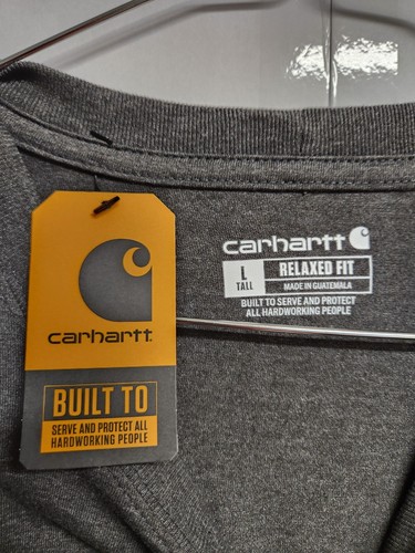 NEW with tags Carhartt Logo Relax Fit T-Shirt Big Logo Front Print Gray (shelf7) - Bild 4 von 6