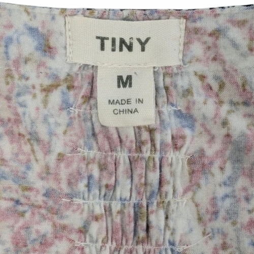 TINY Anthropologie Floral Knit Shirt Dress Size M Tie Waist 3/4 Sleeve - Picture 6 of 7