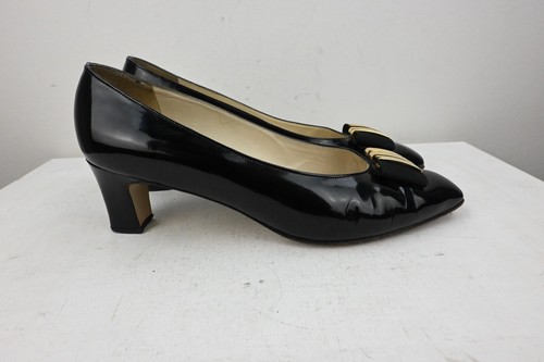 Bally black patent leather court shoes with gold buckles EU36/US5.5 - Picture 2 of 11