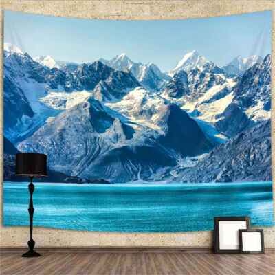 Schnee Berg Eis Blau Natur Poster XXL Wandteppich Wandbehang Hintergrund