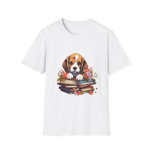 Camiseta unisex Adorable Puppy Books, regalo para amantes de los perros, linda camiseta para mascotas, camisa floral, - Imagen 8 de 23