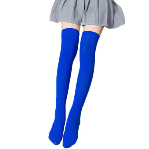 Women Stretch Velvet Thigh High Over the Knee Stockings Uniform Plain Long Soc ф - Picture 12 of 29