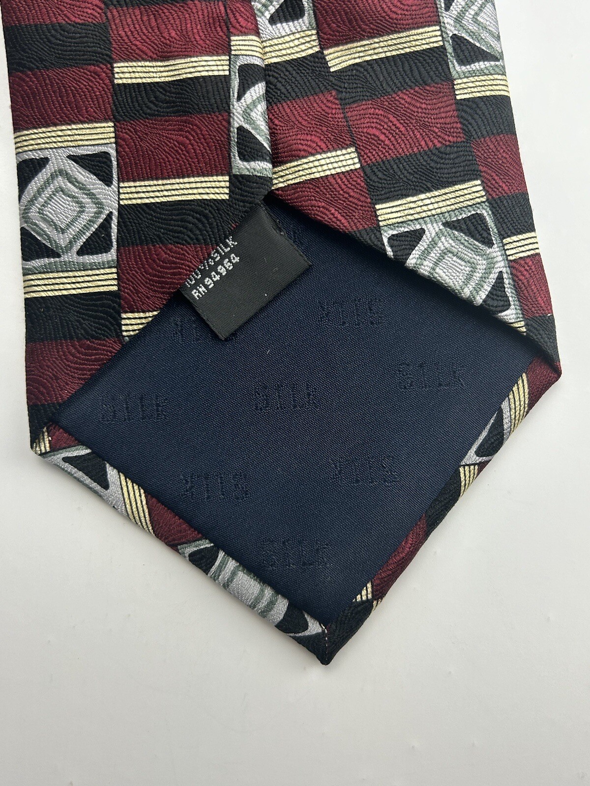 Stanley Blacker Silk Red Geometric Pattern Necktie - image 2