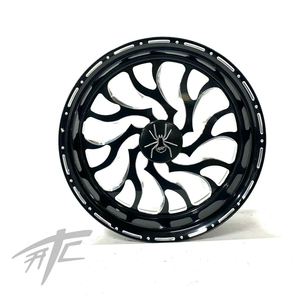 SPYDER 20" BLACK CONTRAST CUT HELLIAN WHEELS (2) 2015-2020 CAN-AM SPYDER F3 - Image 2 of 4