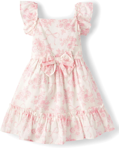 Girls' and Toddler Flutter Sleeve Dress - Picture 3 of 23