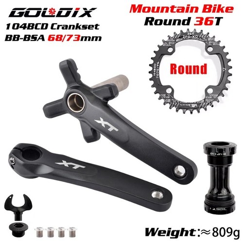 104BCD MTB Bicycle Crankset with Bottom Round Oval Chainring 170/175mm 32T-38T - Picture 28 of 31
