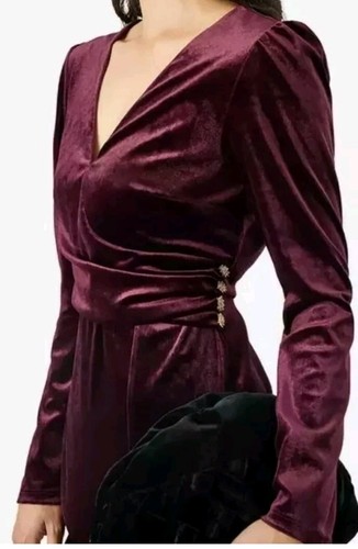 Monsoon Shelly Samt Burgunderrot Kleid UK 18 Neu mit Etikett Sonata - Bild 4 von 6
