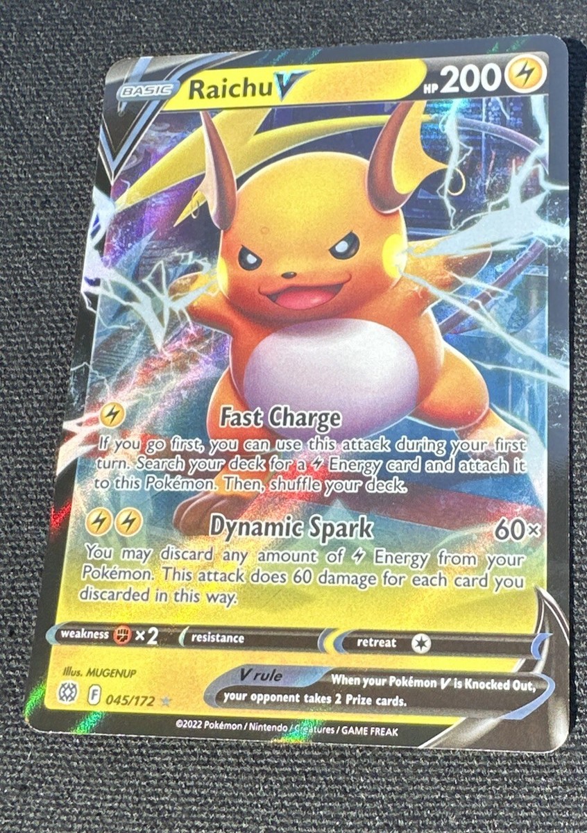 Pokemon Card Raichu V 045/172 Brilliant Stars Holo Ultra