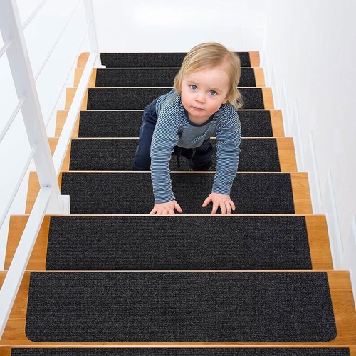 Non Slip 14Pcs Carpet Stair Treads Floor Mat Protection Cover Step Staircase Pad - Picture 9 of 14