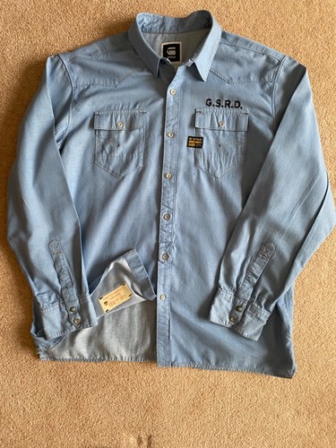 G-STAR RAW DENIM LONG SLEEVE SHIRT RARE SIZE 3XL XXXL - Picture 3 of 6