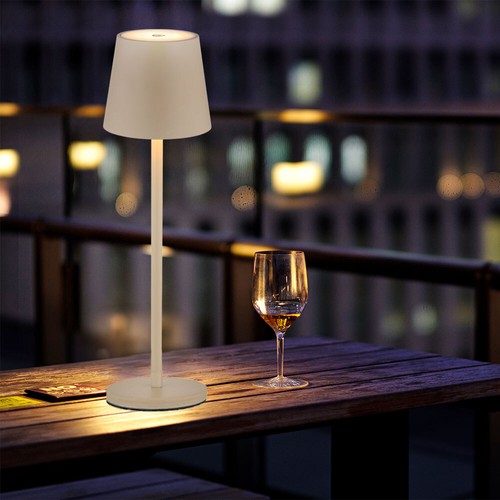 Tischlampe Außenlampe Tischleuchte Touchdimmer LED Balkonleuchte Akku H 36 cm - Bild 6 von 9