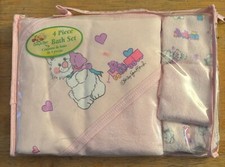 Little Suzy's Zoo 4 piece pink bath set Lulla hooded towel 3 wash cloths 0595